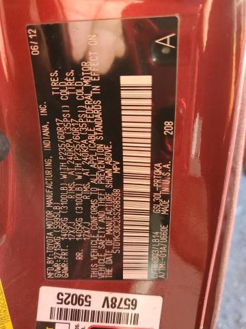 2012 TOYOTA SIENNA XLE - 5TDYK3DC2CS268598