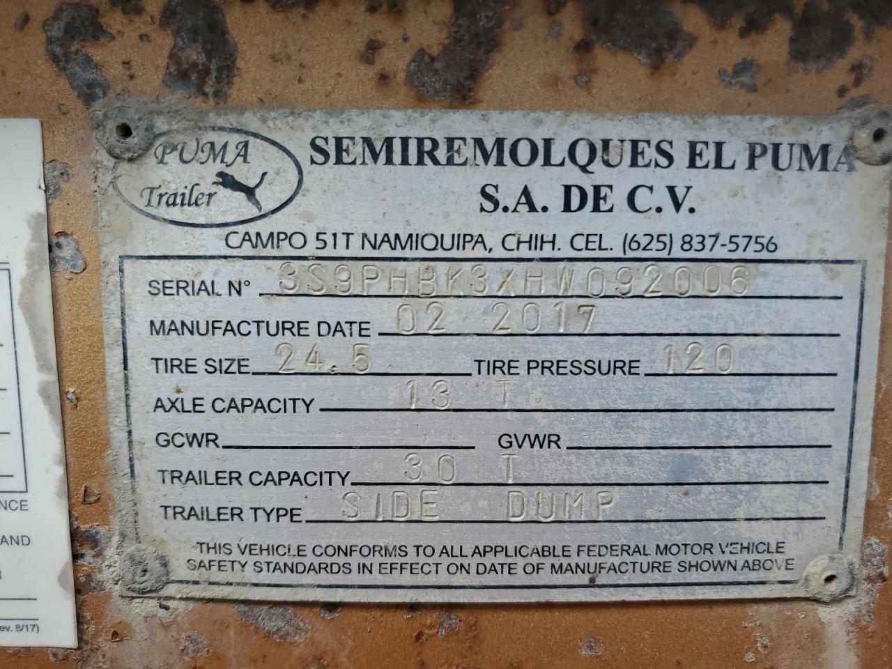 Lot #3287803113 2017 PUMA TRAILER