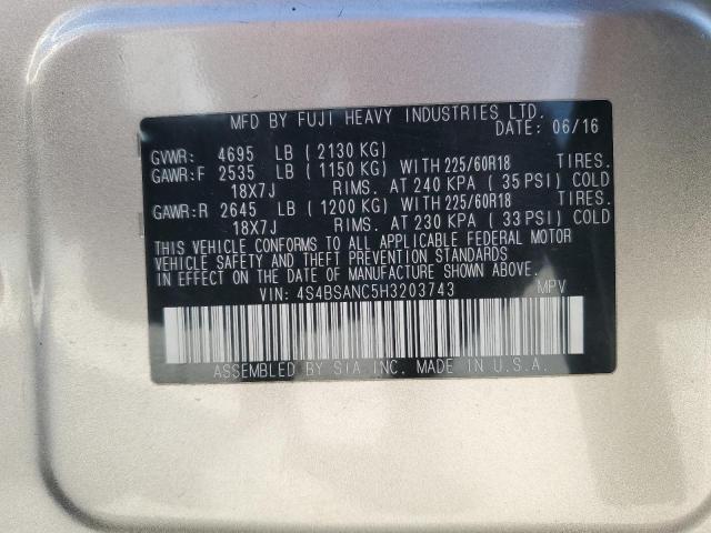 2017 SUBARU OUTBACK 2. #3285013923