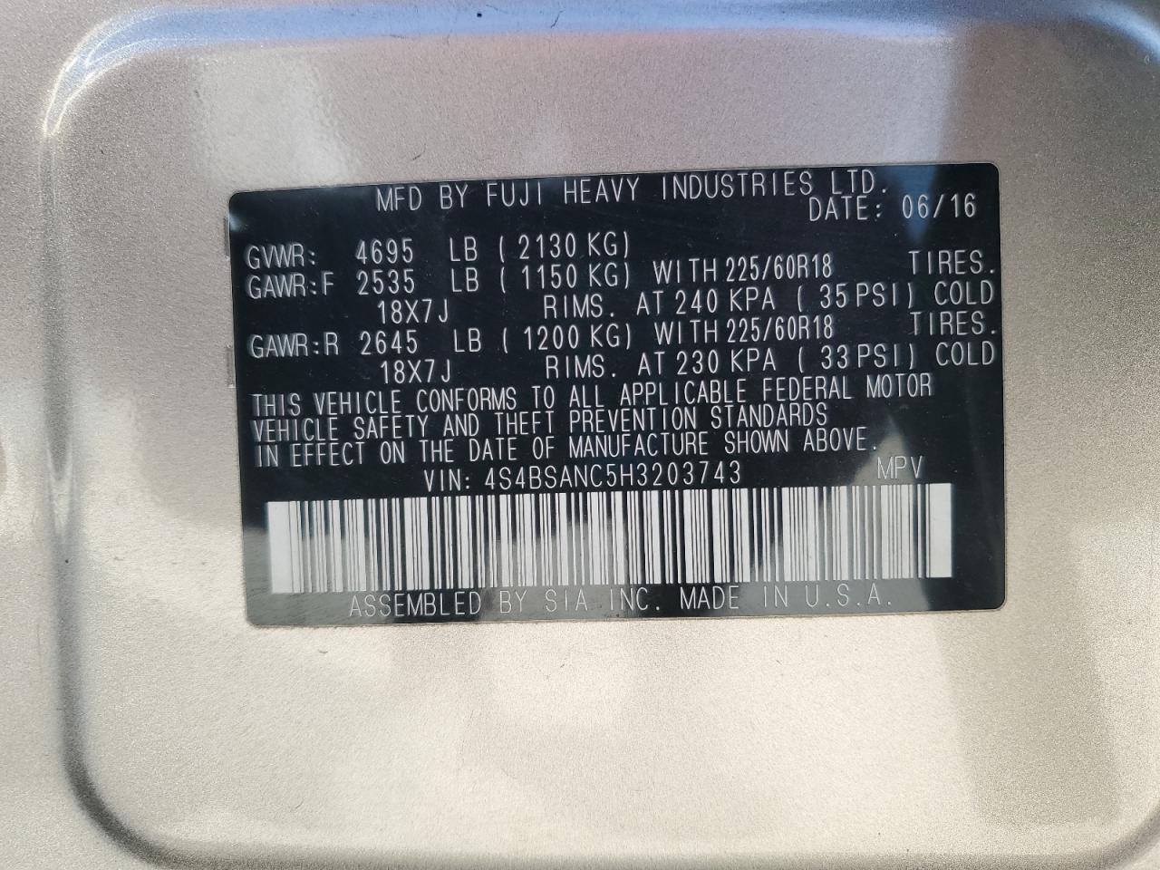 SUBARU OUTBACK 2.5I LIMITED