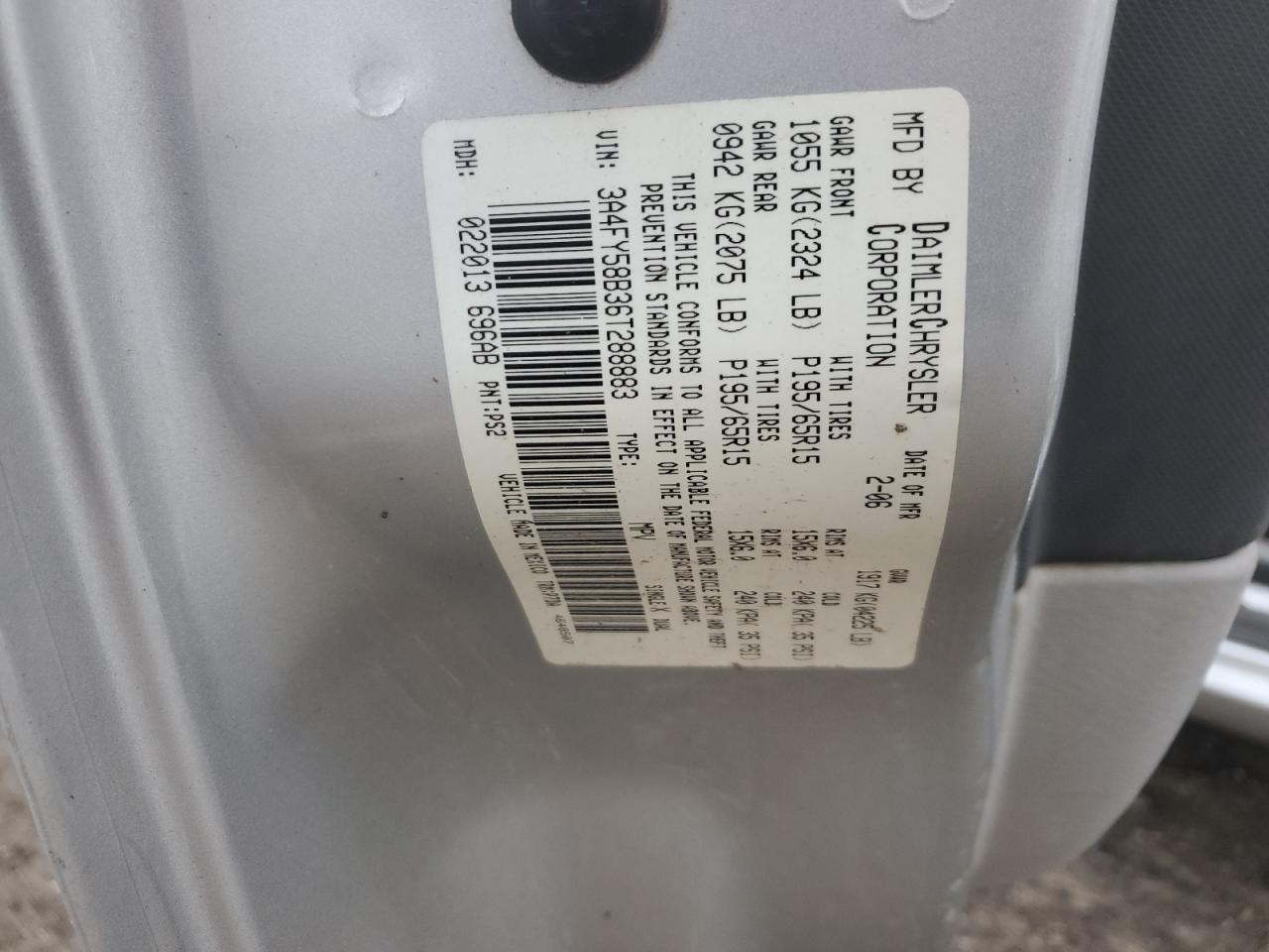 Lot #3297163510 2006 CHRYSLER PT CRUISER