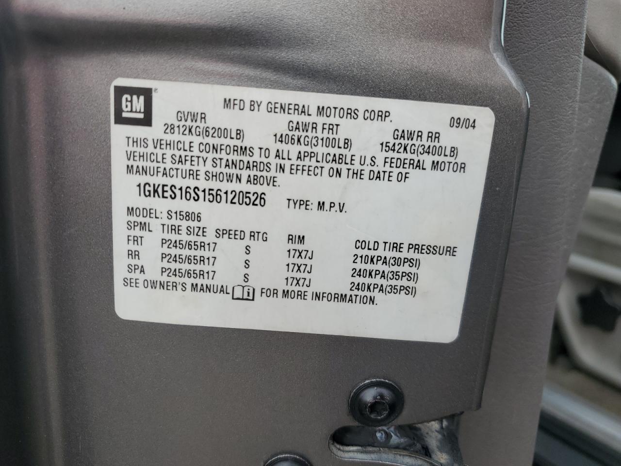 Lot #3290223230 2005 GMC ENVOY XL