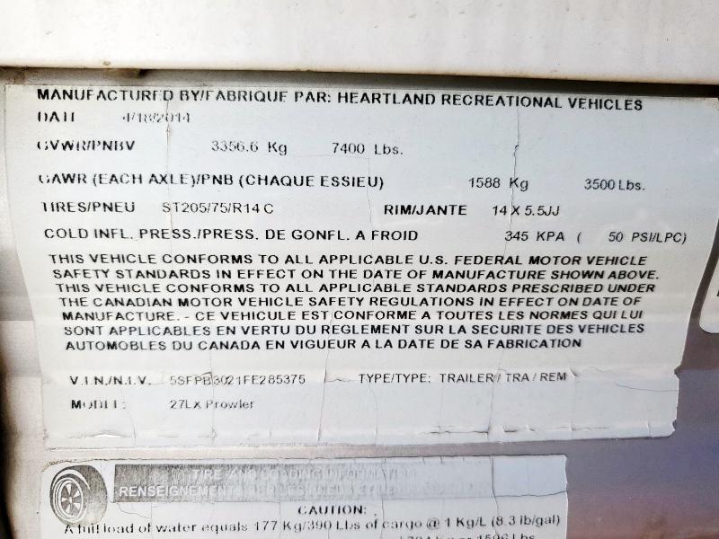2015 HEARTLAND PROWLER #3291532981