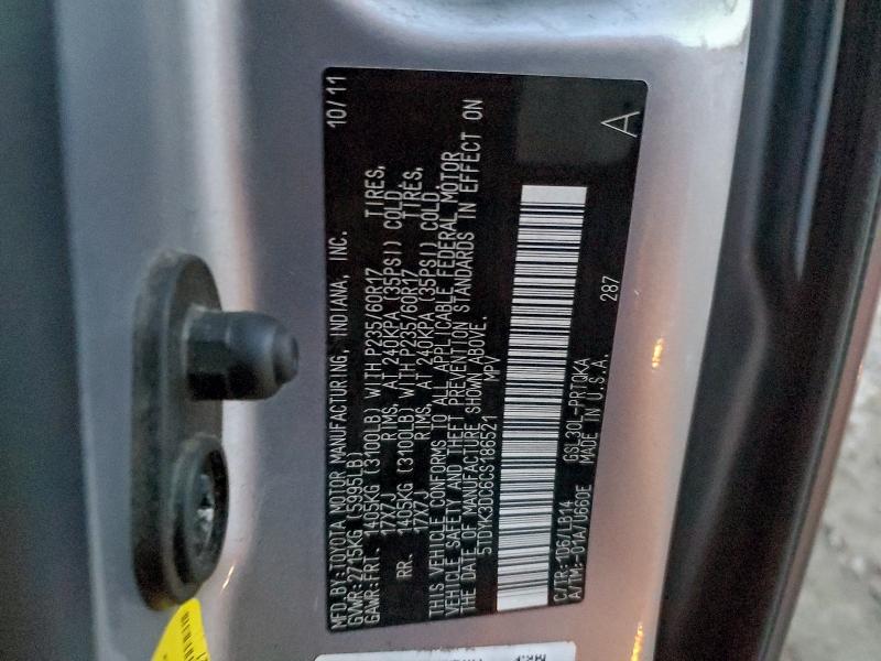 2012 TOYOTA SIENNA XLE #3311622309