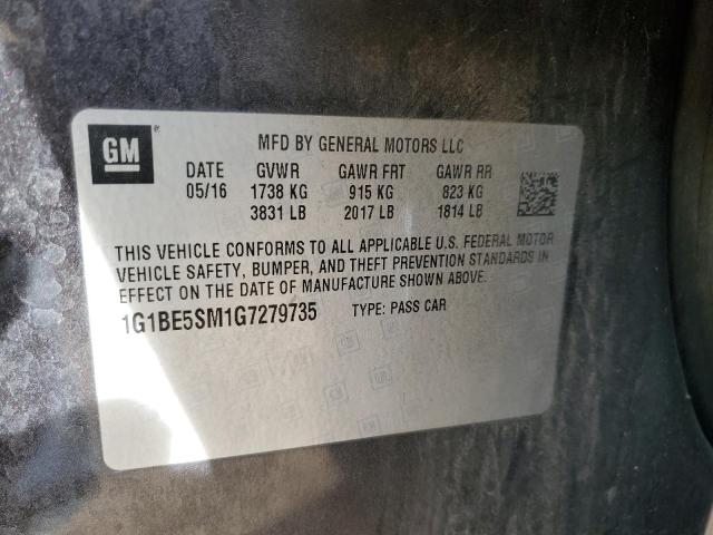 2016 CHEVROLET CRUZE LT #3302085137