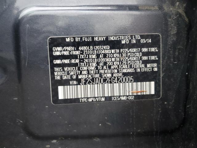 2015 SUBARU FORESTER 2 - JF2SJADC2FG420005