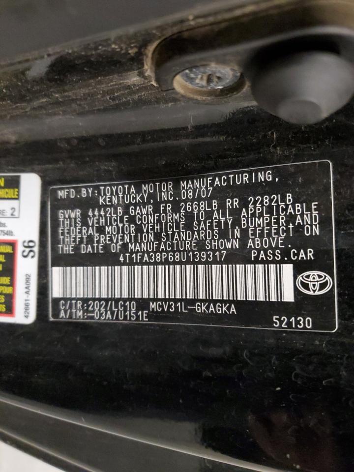 Lot #3286677303 2008 TOYOTA CAMRY SOLA