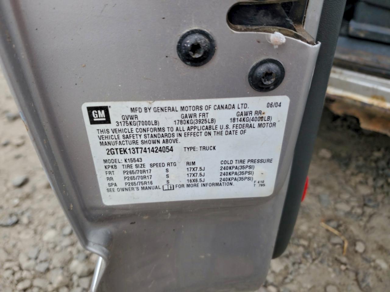 Lot #3316822399 2004 GMC NEW SIERRA