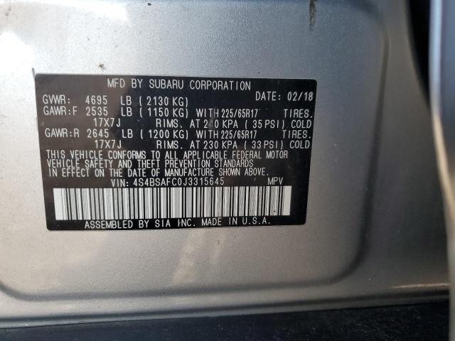 2018 SUBARU OUTBACK 2. #3296897873