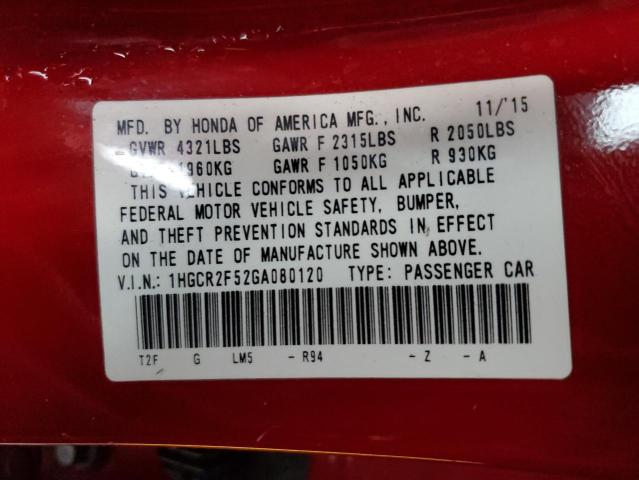 2016 HONDA ACCORD SPO #3309516588