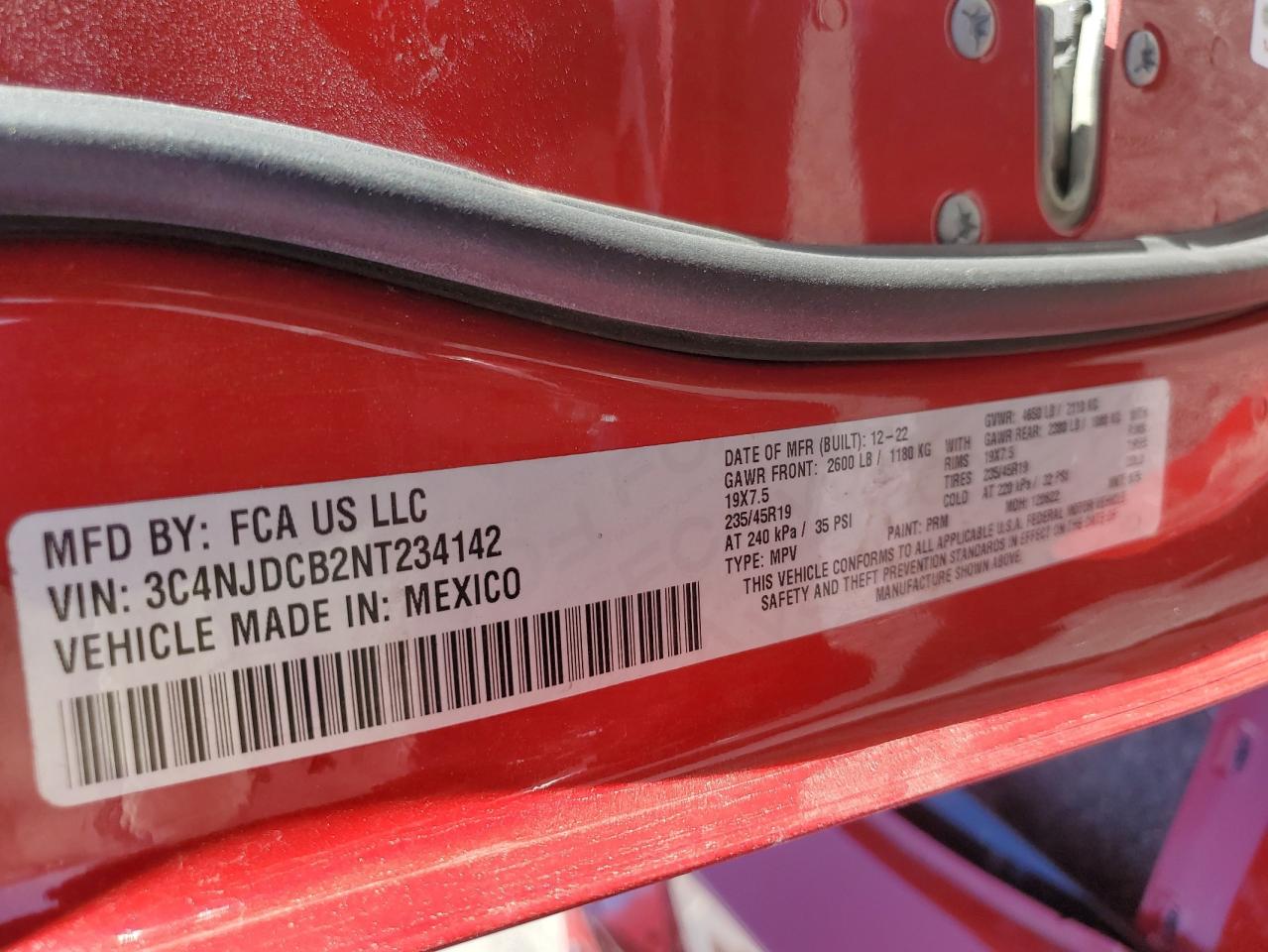 Lot #3317285177 2022 JEEP COMPASS LI