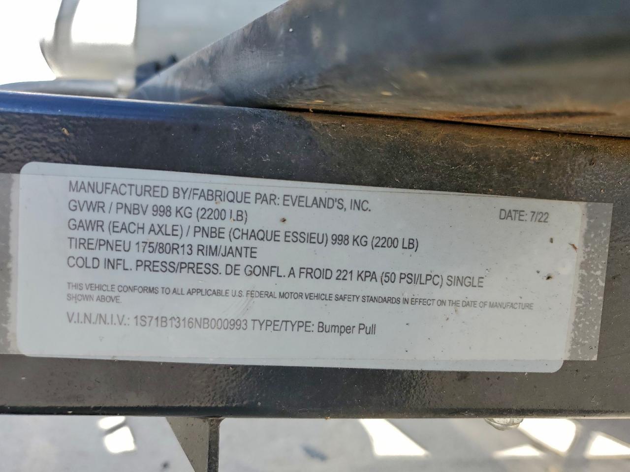 Lot #3298072170 2022 SPIL 13 FRONT BATH TRAILER