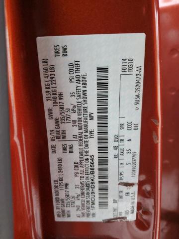 2019 FORD ESCAPE SEL #3296229495