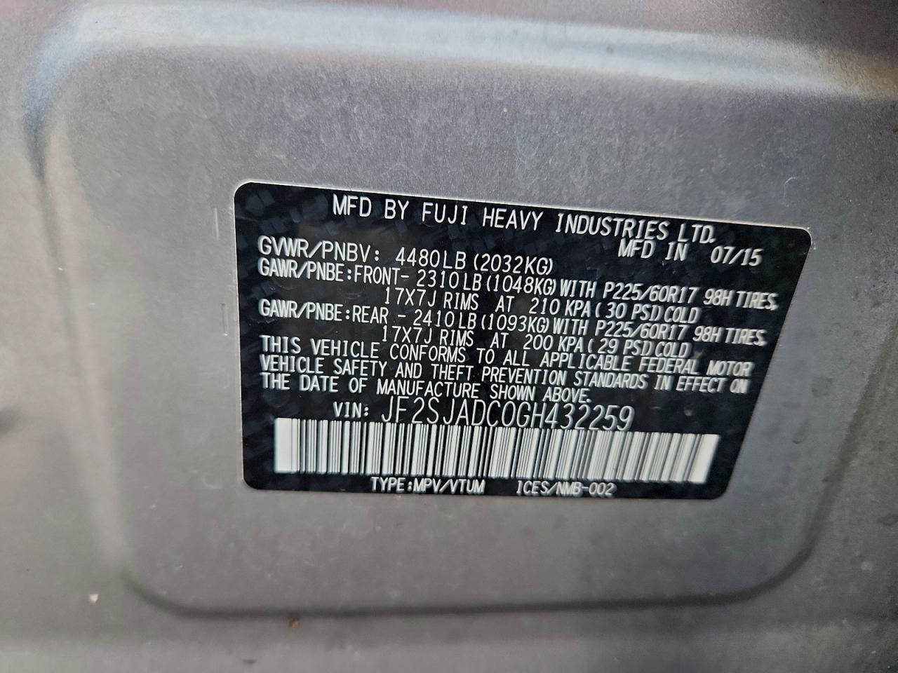 SUBARU FORESTER 2.5I PREMIUM