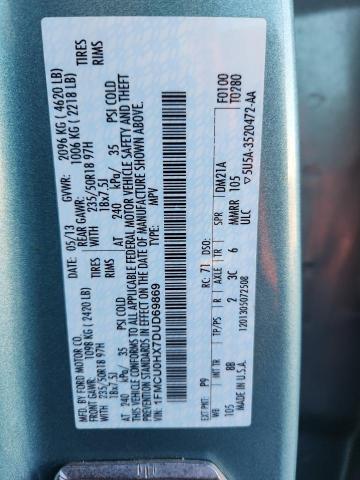 2013 FORD ESCAPE SEL - 1FMCU0HX7DUD69869