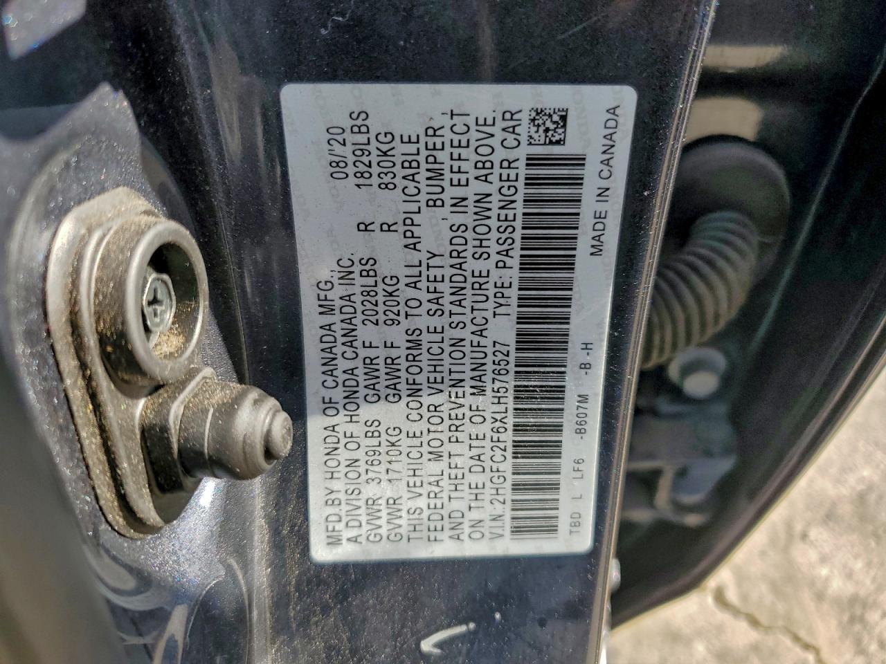 Lot #3312744106 2020 HONDA CIVIC LX