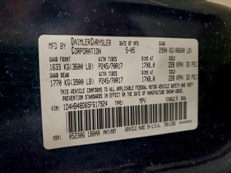 2005 DODGE DURANGO SL #3296901849