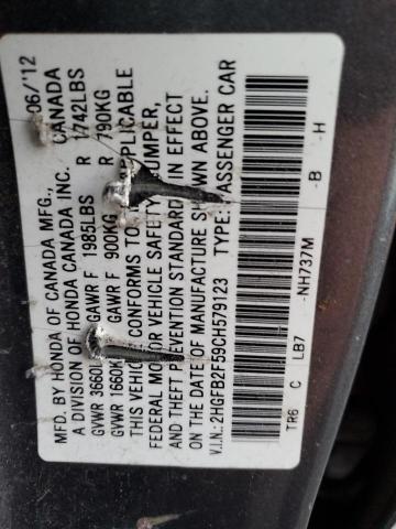 2012 HONDA CIVIC LX - 2HGFB2F59CH579123