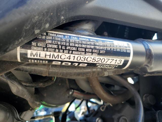 2012 HONDA CBR250 R - MLHMC4103C5207713
