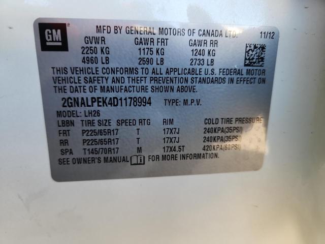 2013 CHEVROLET EQUINOX LT - 2GNALPEK4D1178994