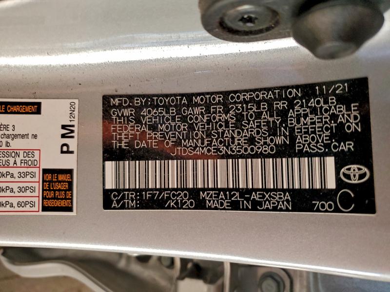 2022 TOYOTA COROLLA SE #3305319324