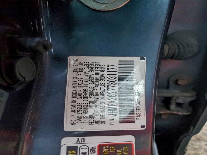 2007 HONDA CIVIC HYBR #3301333393