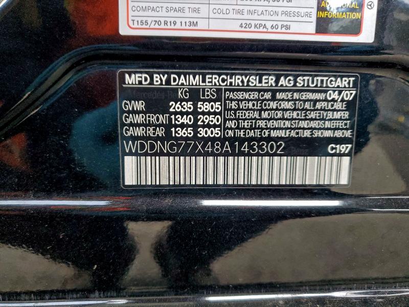 2008 MERCEDES-BENZ S 63 AMG #3304021621