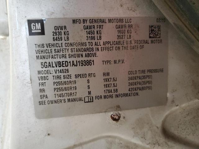 2010 BUICK ENCLAVE CX - 5GALVBED1AJ193861