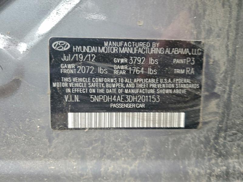 2013 HYUNDAI ELANTRA GL #3310441303