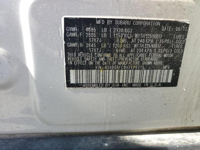 2017 SUBARU OUTBACK 2. #3286750287