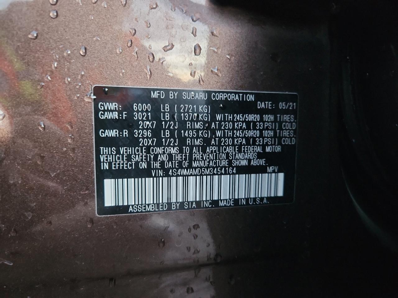 SUBARU ASCENT LIMITED