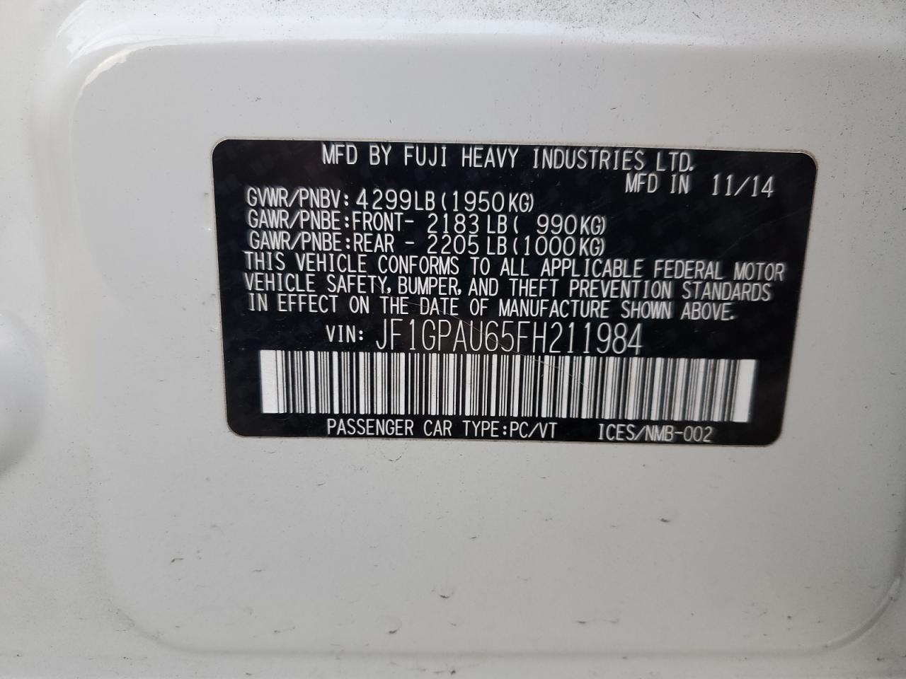 SUBARU IMPREZA SPORT