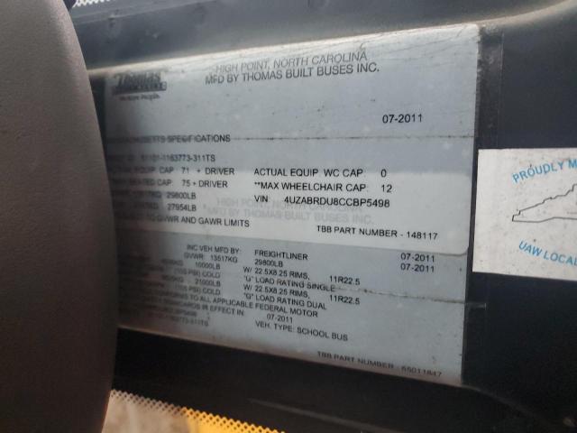 2012 FREIGHTLINER SCHOOL BUS #3294008823
