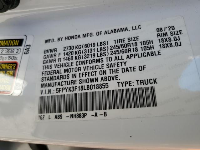 2020 HONDA RIDGELINE #3303779428