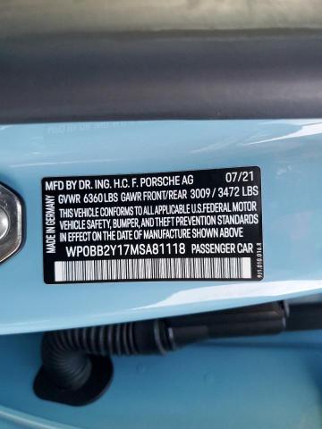 2021 PORSCHE TAYCAN CRO #3293549413