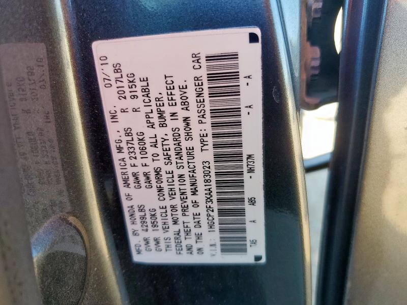 2010 HONDA ACCORD LX #3296269417