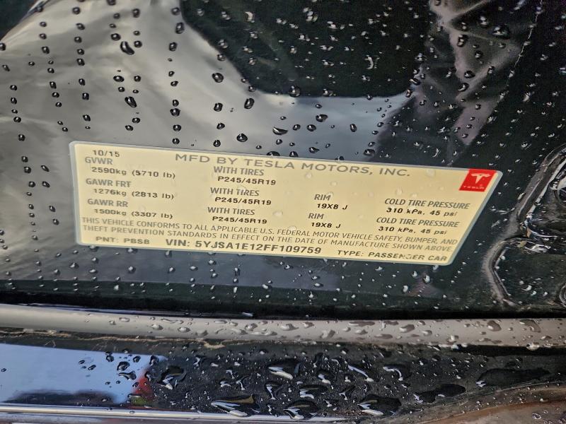 2015 TESLA MODEL S #3305680732