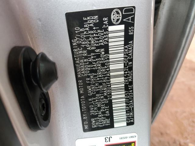 2010 TOYOTA COROLLA BA #3293572951