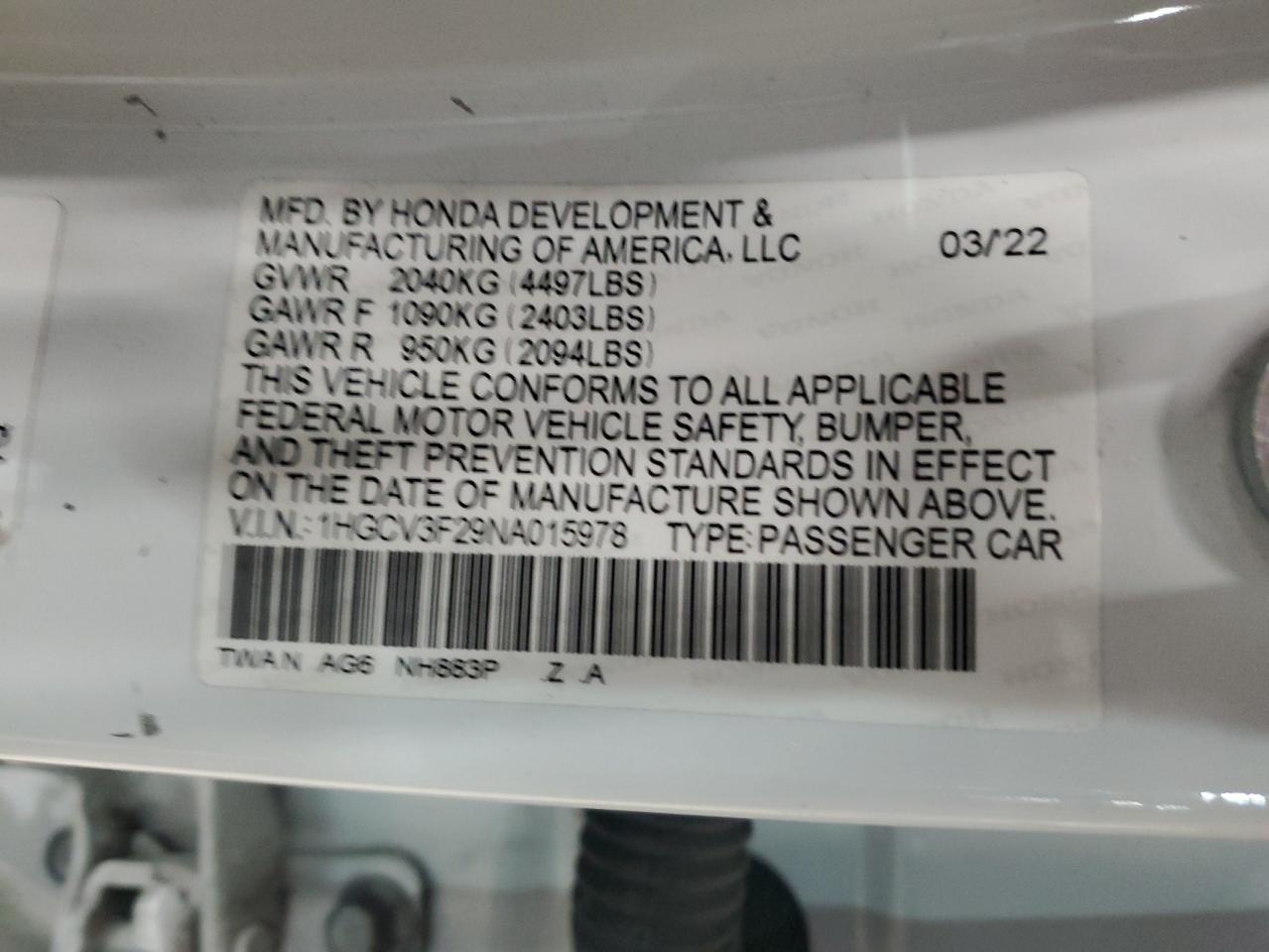 HONDA ACCORD HYBRID SPORT