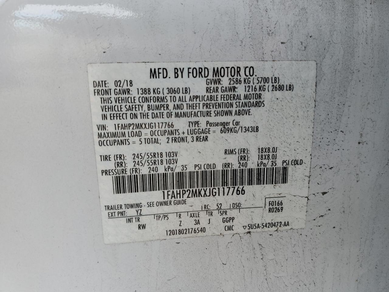 FORD TAURUS POLICE INTERCEPTOR