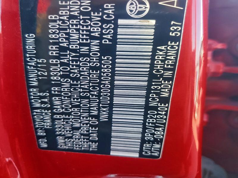 2016 TOYOTA YARIS L #3297254386