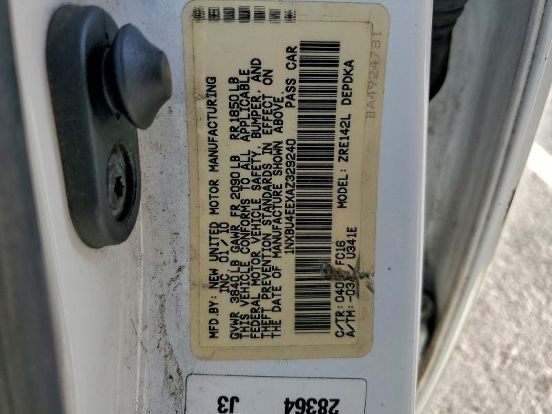 2010 TOYOTA COROLLA BA #3296929825