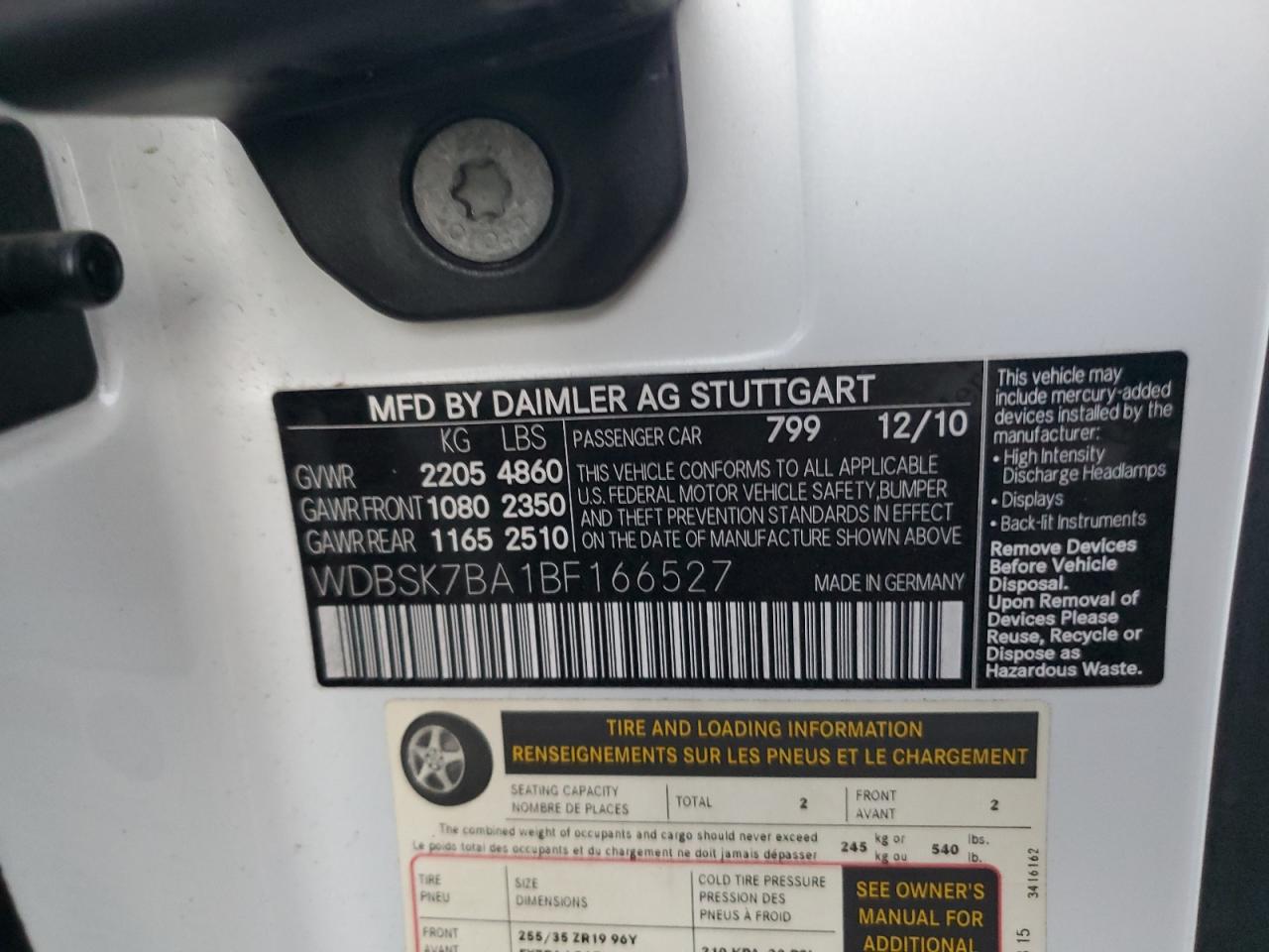 MERCEDES-BENZ SL-CLASS 550