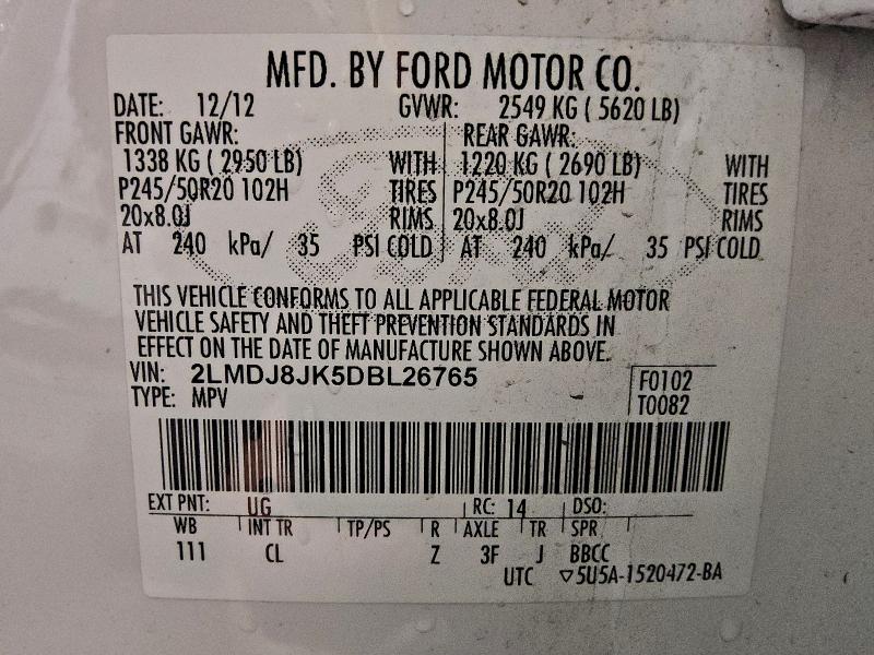 2013 LINCOLN MKX #3301716406