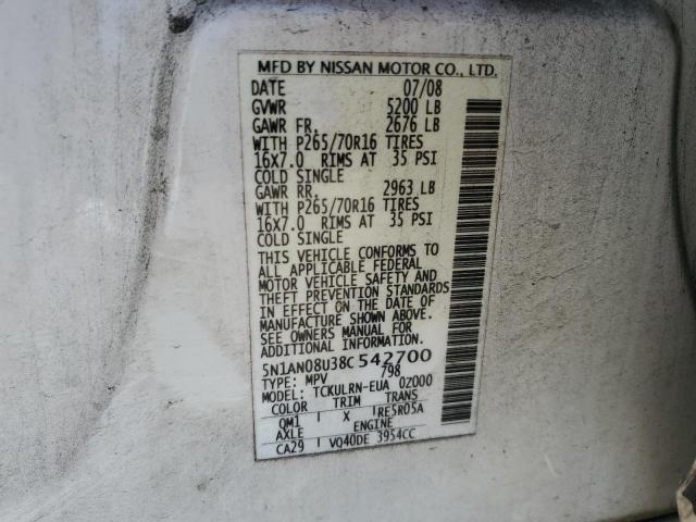 2008 NISSAN XTERRA OFF #3285769685