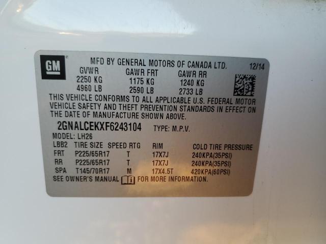 2015 CHEVROLET EQUINOX LT #3294278882