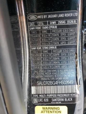 2015 LAND ROVER DISCOVERY #3293505434