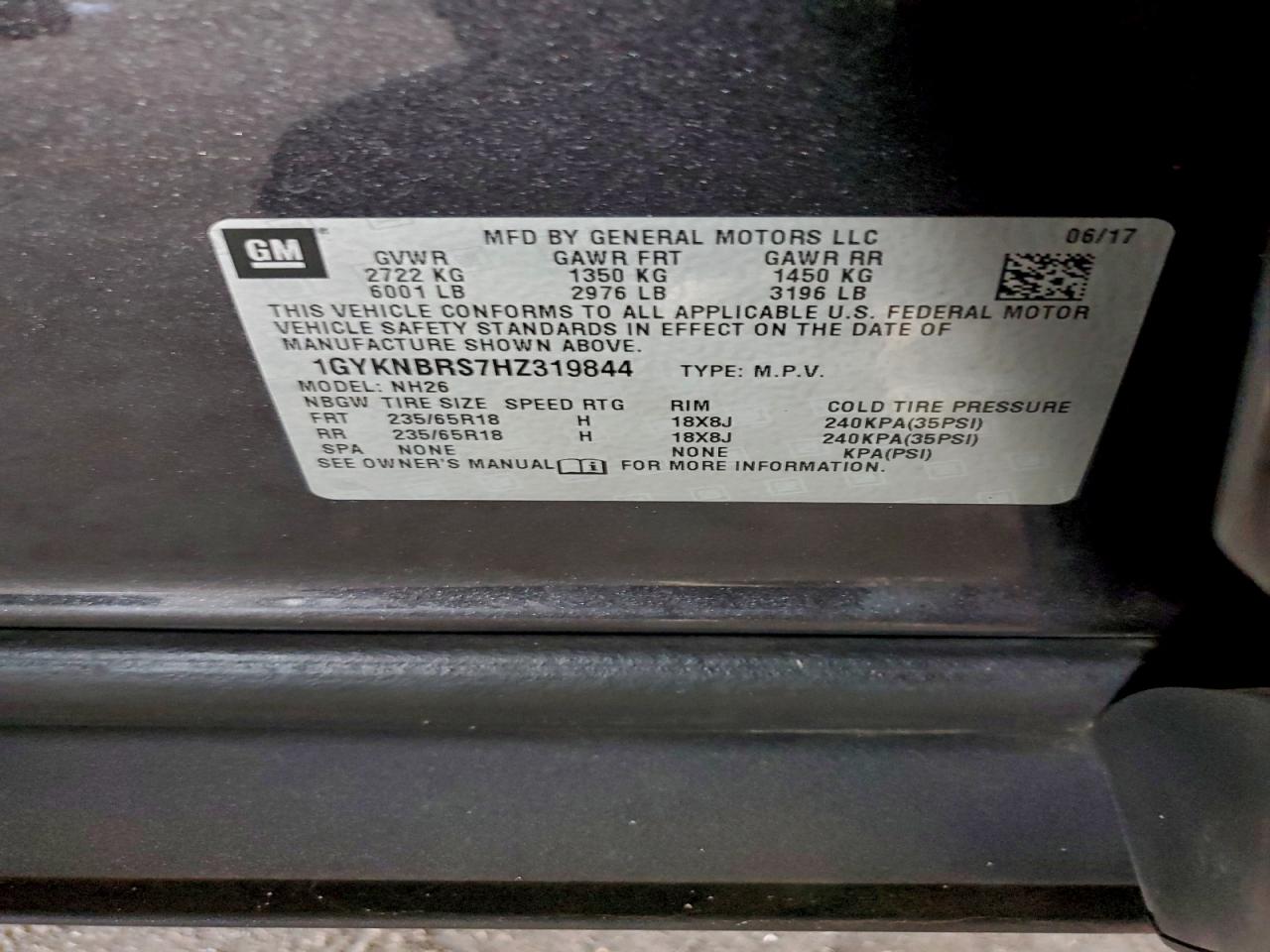 Lot #3311799191 2017 CADILLAC XT5 LUXURY