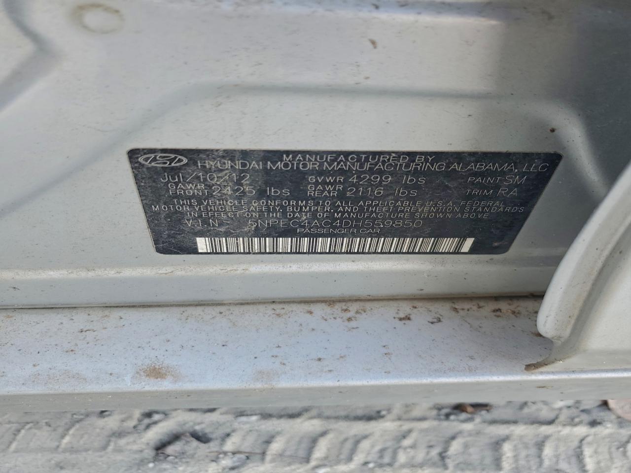 Lot #3302706082 2013 HYUNDAI SONATA SE