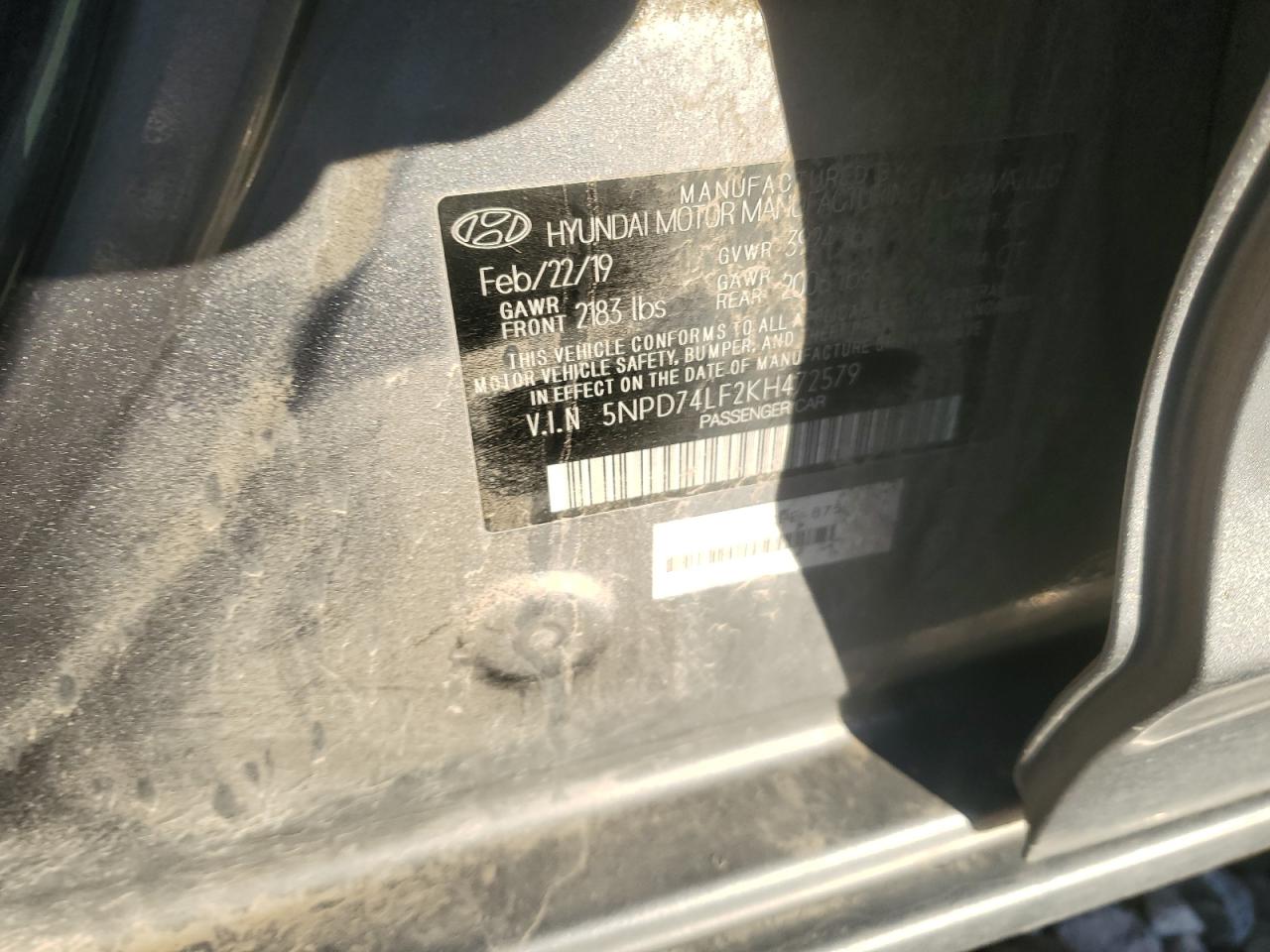 Lot #3315702719 2019 HYUNDAI ELANTRA SE